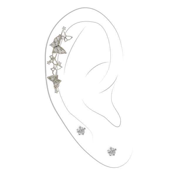 Earring - Butterfly Set - Silver-hotRAGS.com