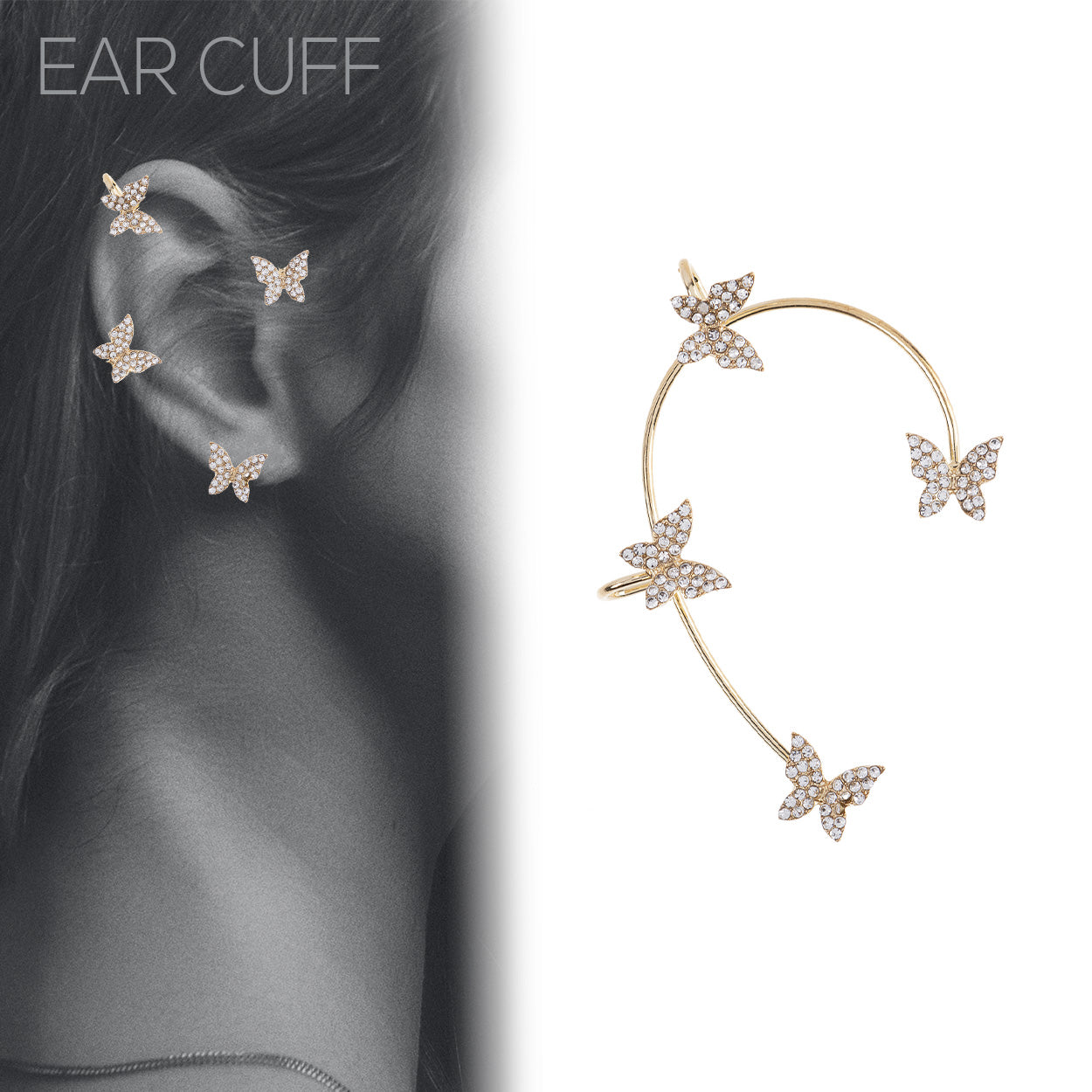 Earring Cuff - Butterfly Gold-hotRAGS.com