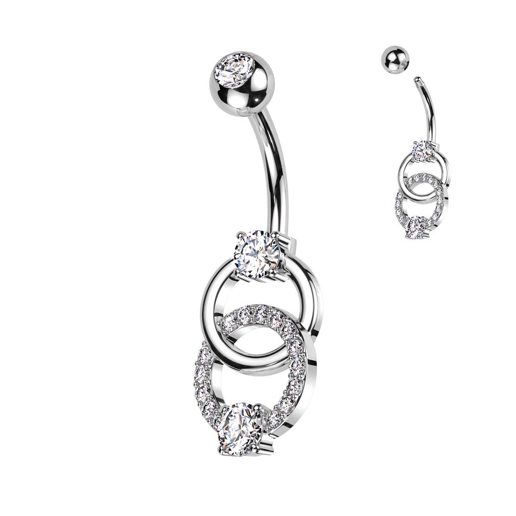Belly Ring -Double Cubic Zirconia-hotRAGS.com