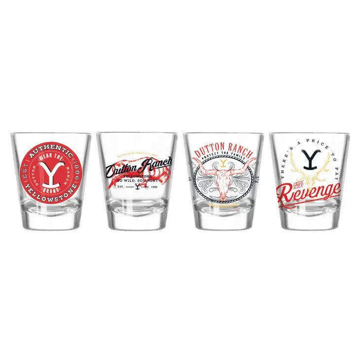 Shot Glass Set -yellowstone - 4pc-hotRAGS.com