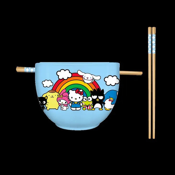 Ramen Bowl - Hello Kitty Friends With Chopsticks-hotRAGS.com