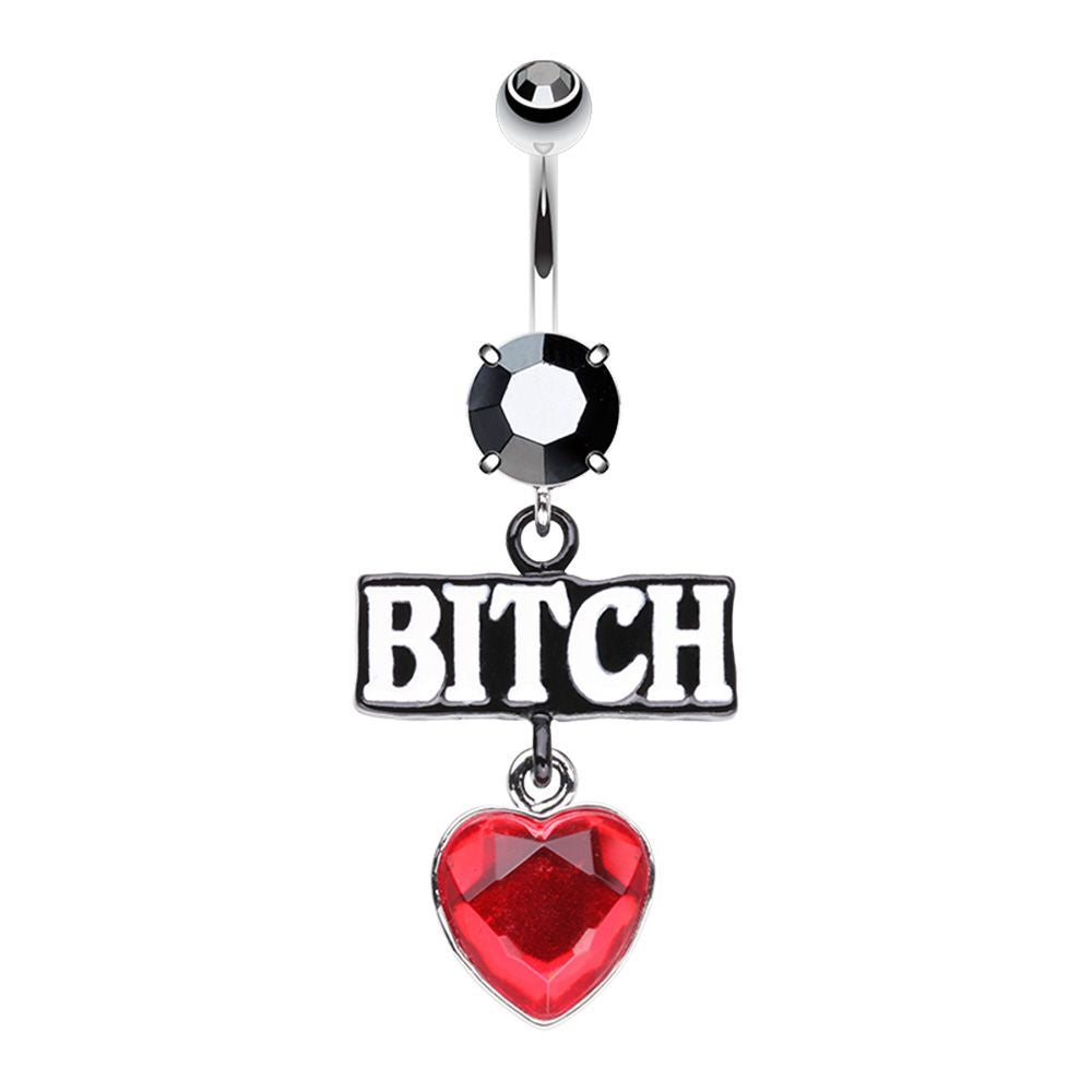 Belly Ring - Bitch Heart-hotRAGS.com