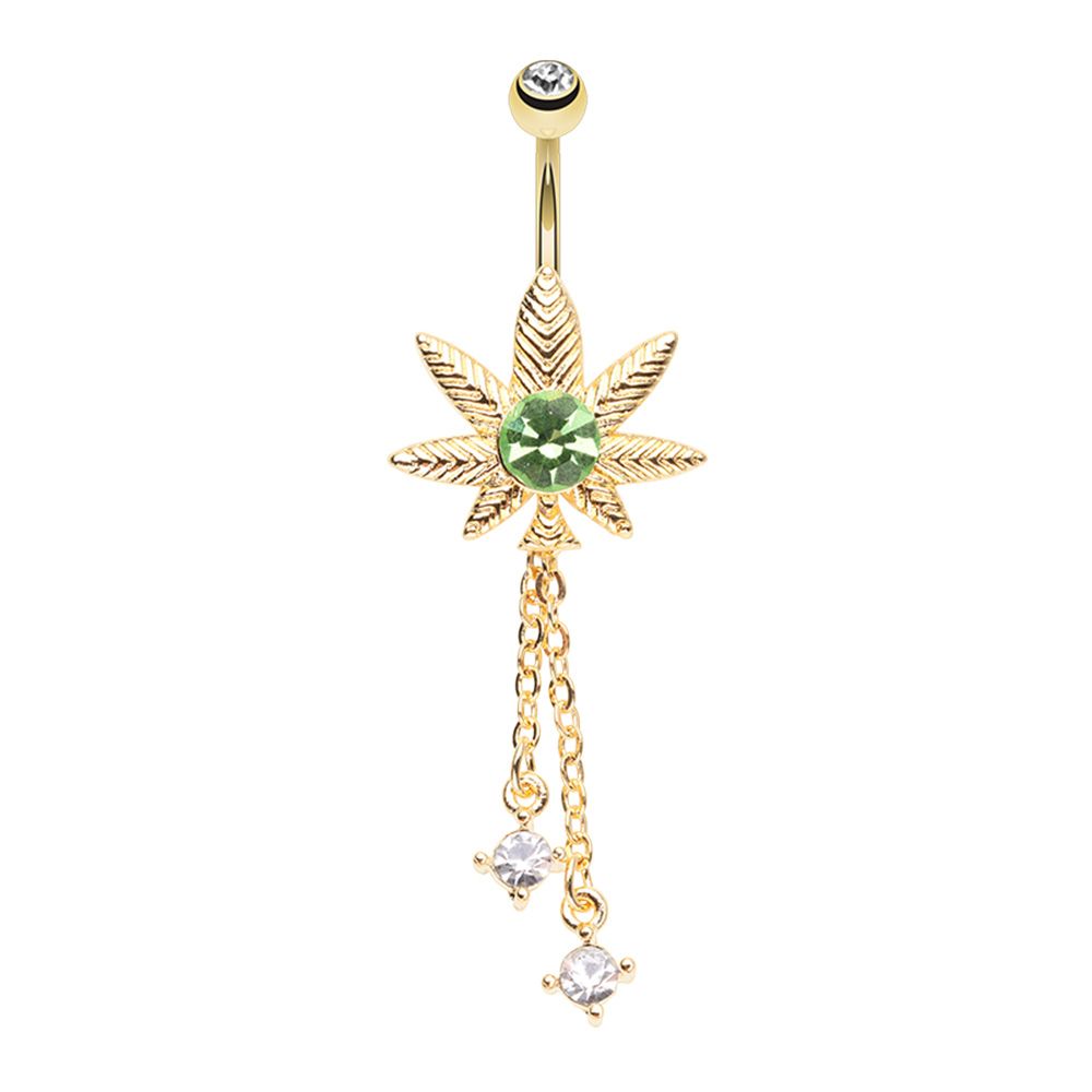 Belly Ring - Royal Pot Leaf-hotRAGS.com