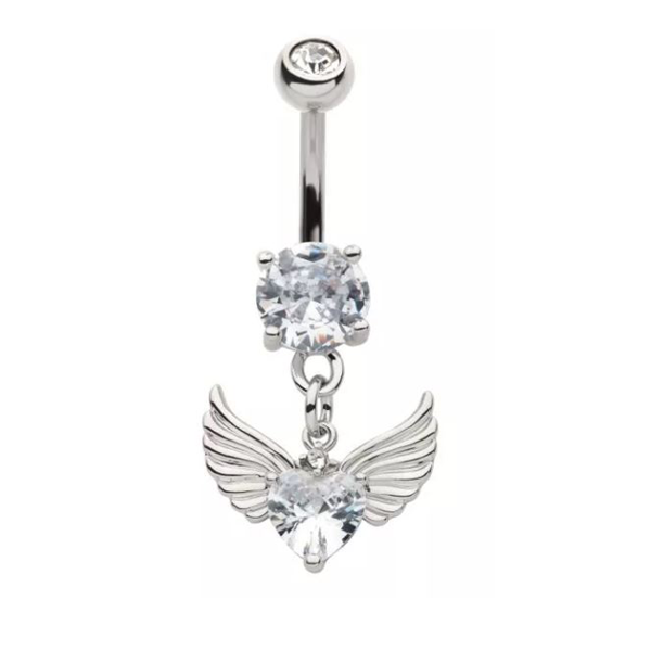 Belly Ring - Heart Wings-hotRAGS.com