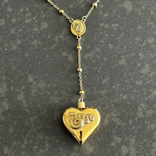Lana Del Rey | Jewelry | Lana Del Rey Gold Spoon Heart Rosary Necklace  Brand New Mint Condition | Poshmark