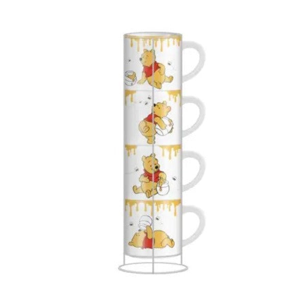 Mug - Stackable Winnie Pooh Mugs With Rack - 4pc 3oz-hotRAGS.com