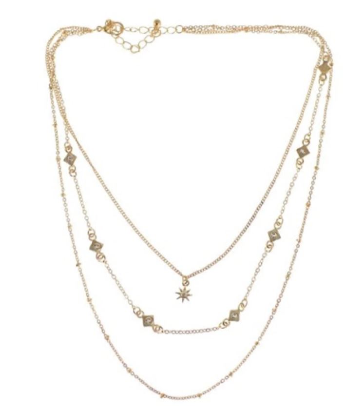 Necklace - Layered Gold Star-hotRAGS.com