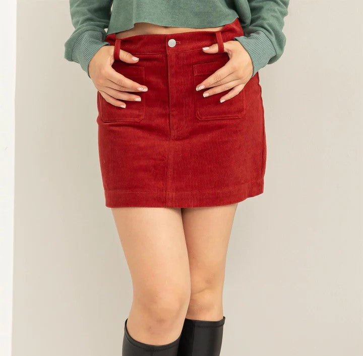 Mini Skirt - Red Corduroy-hotRAGS.com
