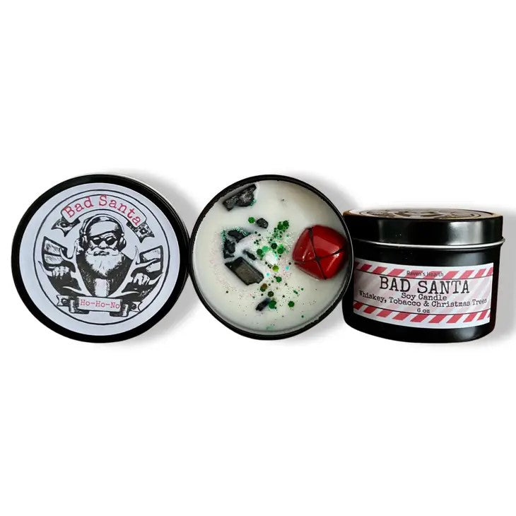 Candle - Bad Santa Candle Naughty Christmas Scent 6 oz -Soy Candle-hotRAGS.com