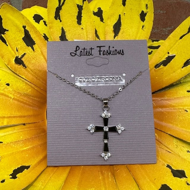 Necklace - Cross Cubic Zirconia-hotRAGS.com
