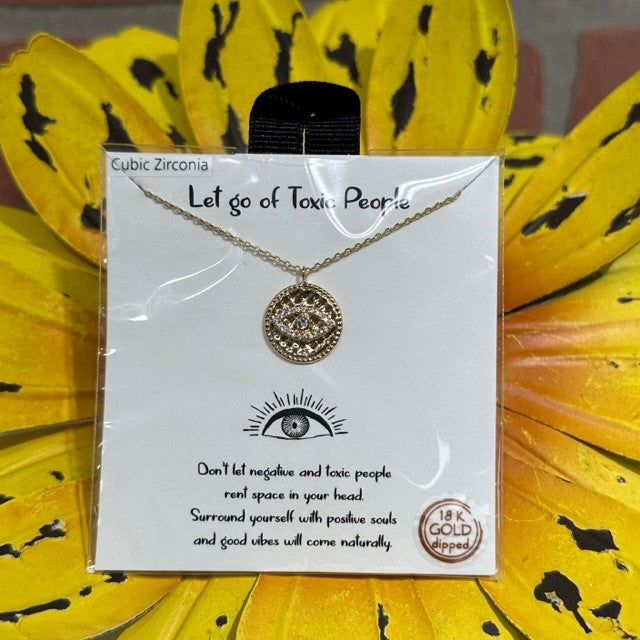 Necklace - Let Go Of Toxic People - Gold-hotRAGS.com