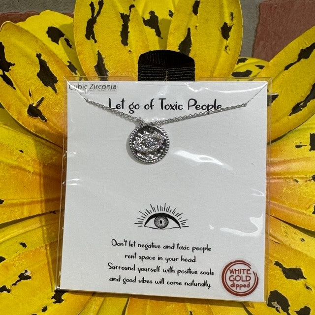 Necklace - Let Go Of Toxic People - Silver-hotRAGS.com