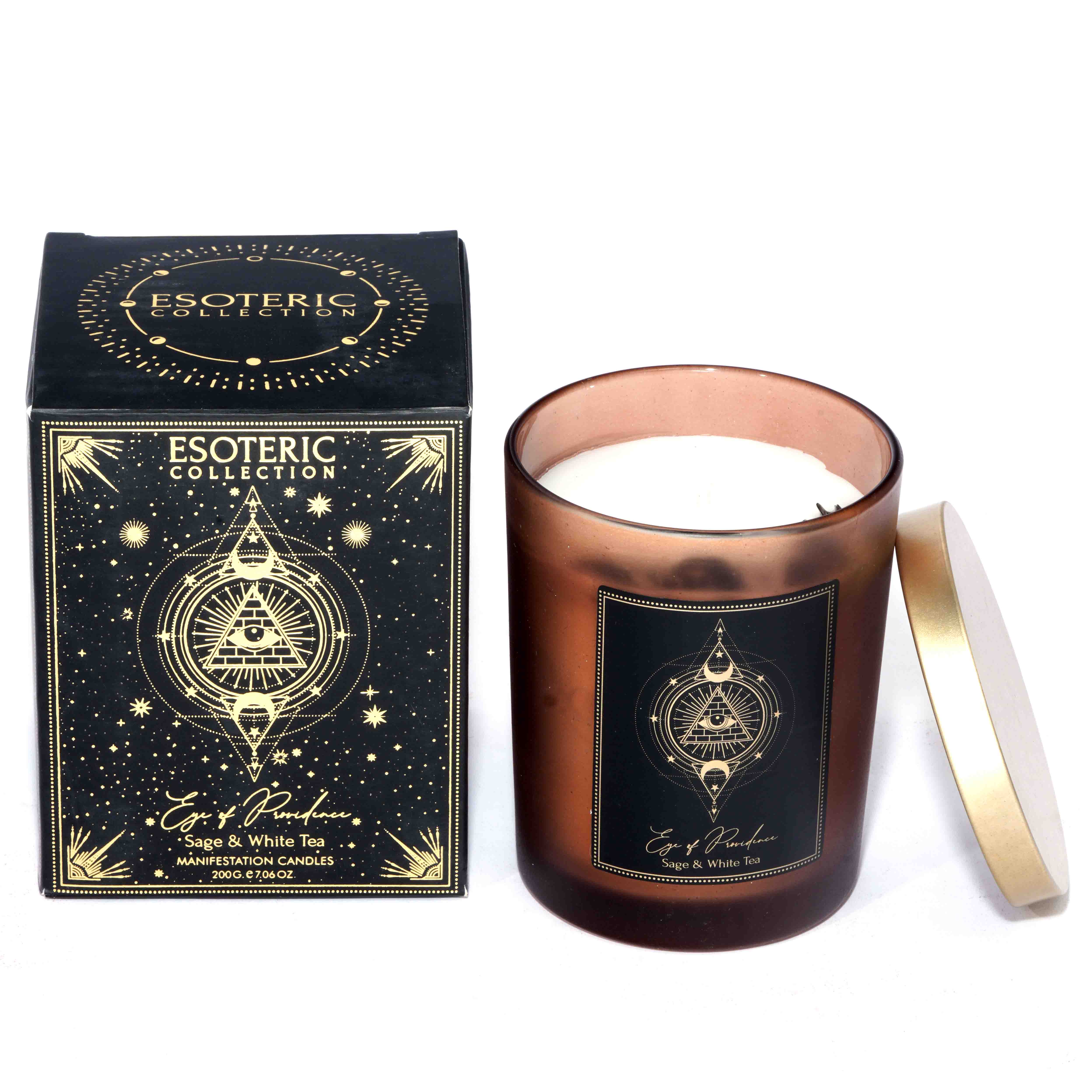 Candle - Eye Of Providence - Sage & White Tea With Gems-hotRAGS.com