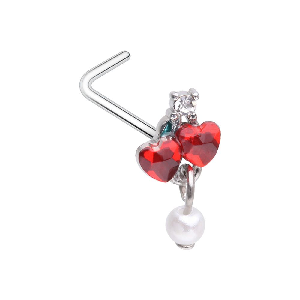 Nose - L Shape Cherry Heart-hotRAGS.com