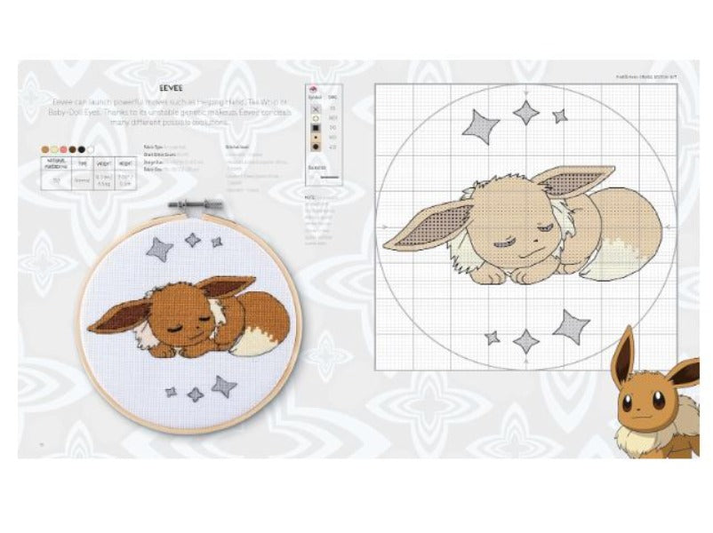 Kit - Pokémon Cross Stitch Kit: Includes patterns and materials to stitch Pikachu & Piplup, & Evee, and charts for 16 other Pokémon projects-hotRAGS.com