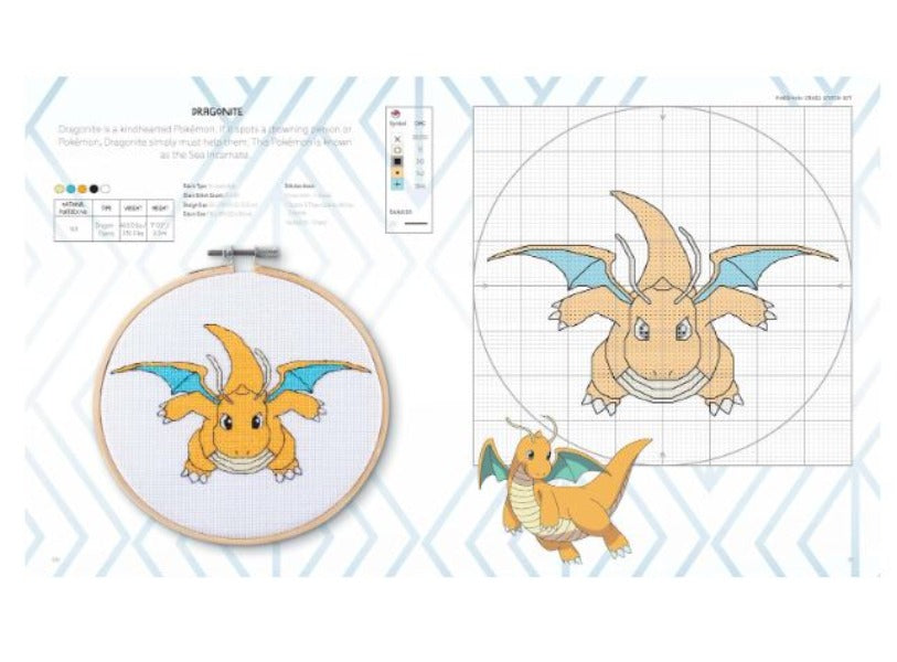 Kit - Pokémon Cross Stitch Kit: Includes patterns and materials to stitch Pikachu & Piplup, & Evee, and charts for 16 other Pokémon projects-hotRAGS.com