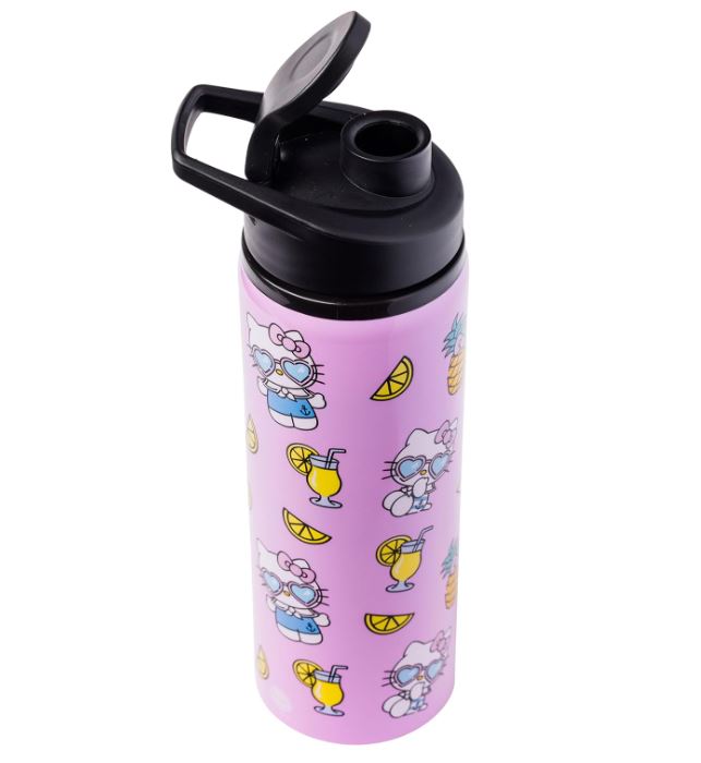 Water Bottle - Hello Kitty Pineapples And Lemonade Stainless Steel Water Bottle, 25 oz.-hotRAGS.com