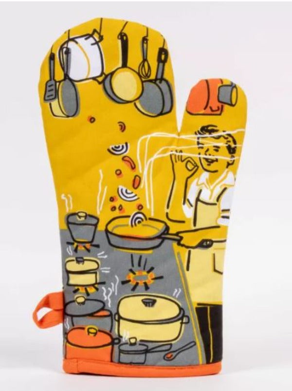 Kitchen Oven Mitt -  Man With A Pan-hotRAGS.com