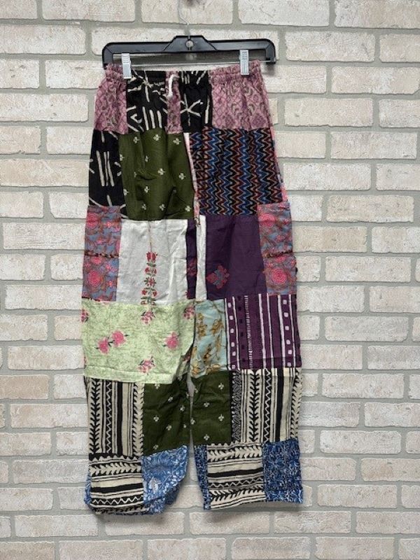Pants - Patchwork Wide Leg Pants - Unique-hotRAGS.com