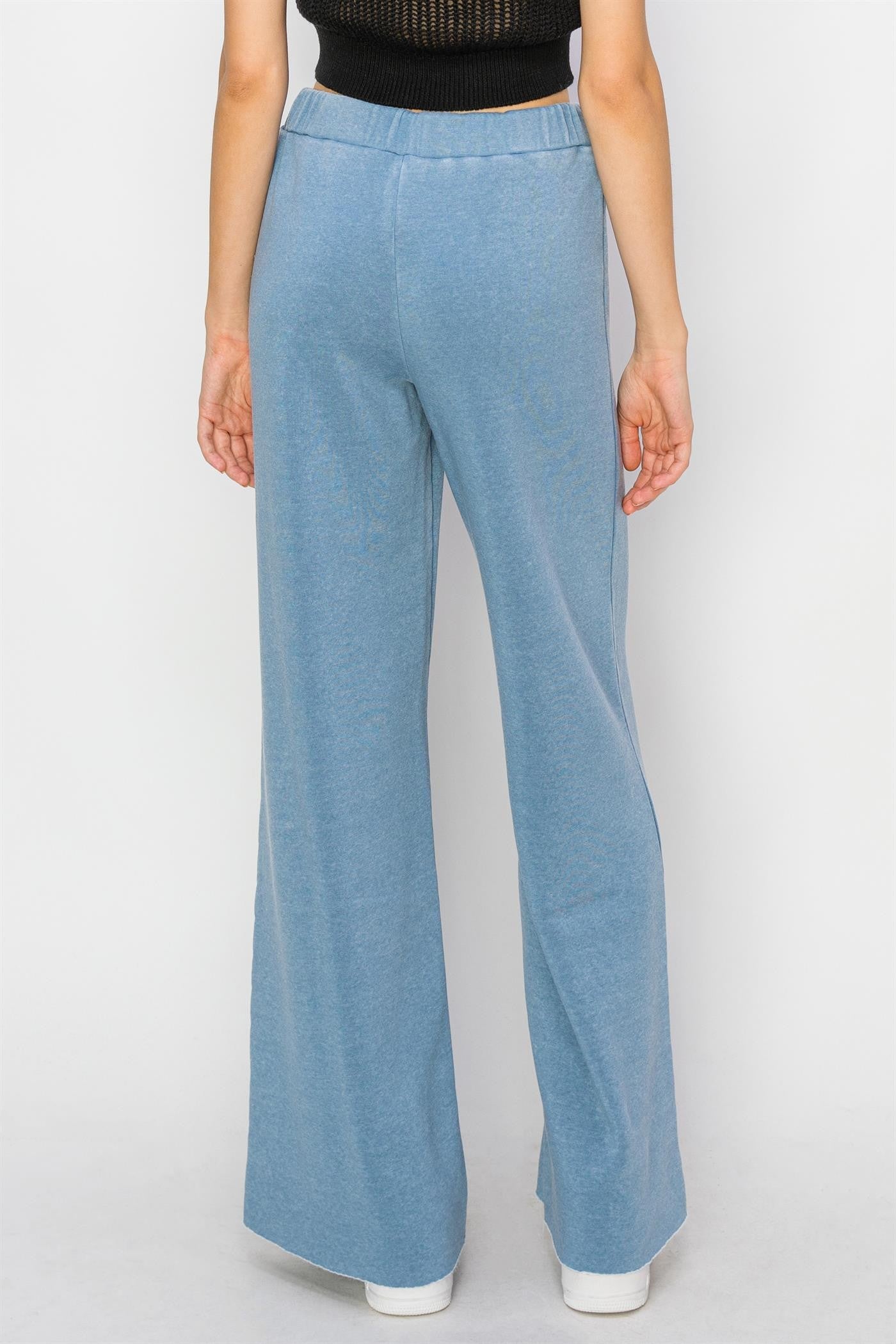 Pants - Flared Drawstring - Grey Blue-hotRAGS.com