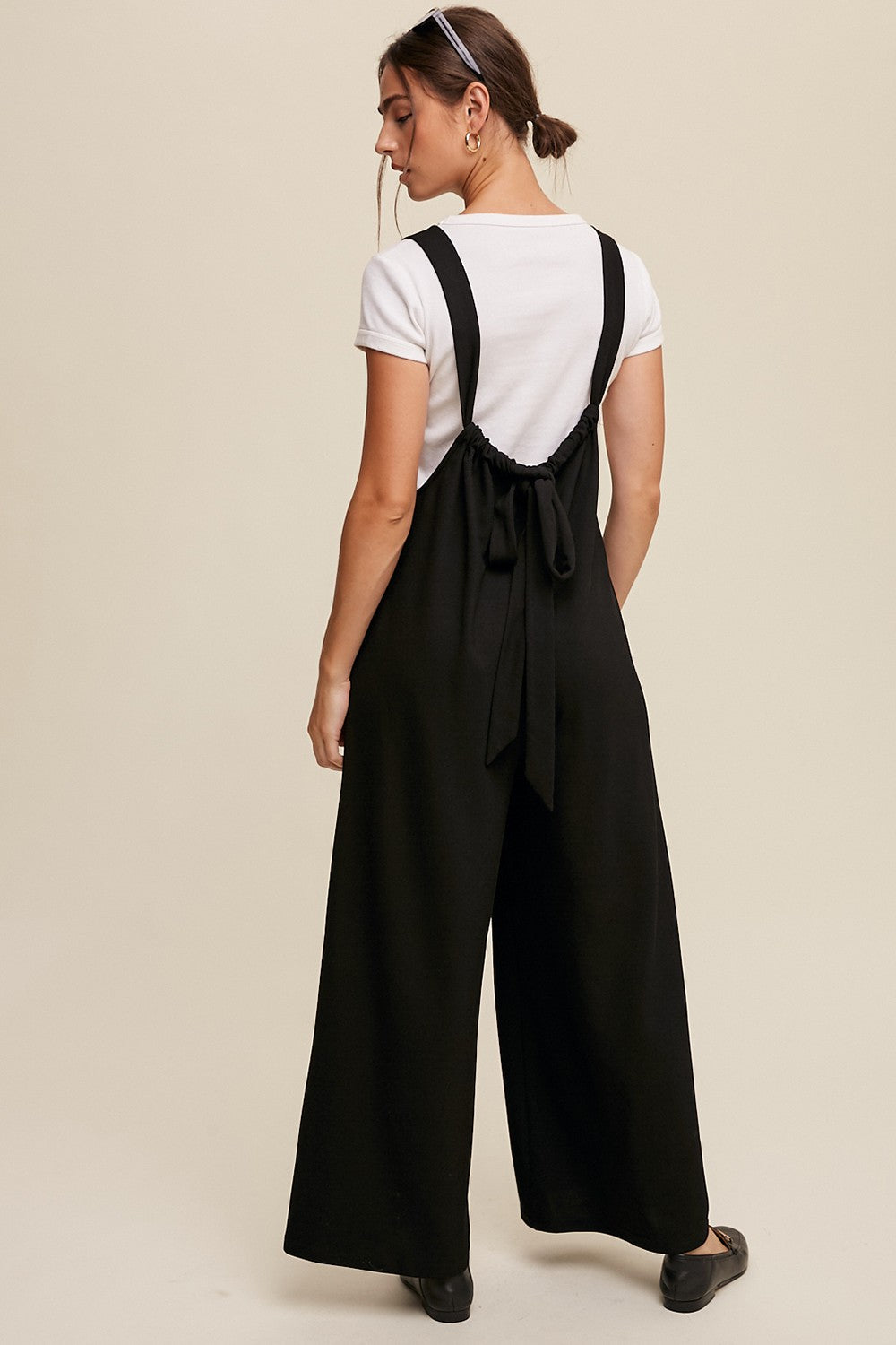 Jumpsuit - Knitted Drawstring - Black-hotRAGS.com