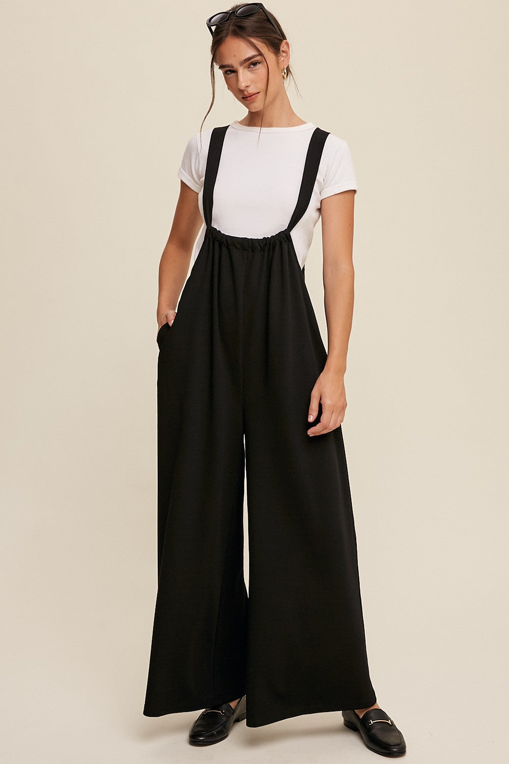 Jumpsuit - Knitted Drawstring - Black-hotRAGS.com