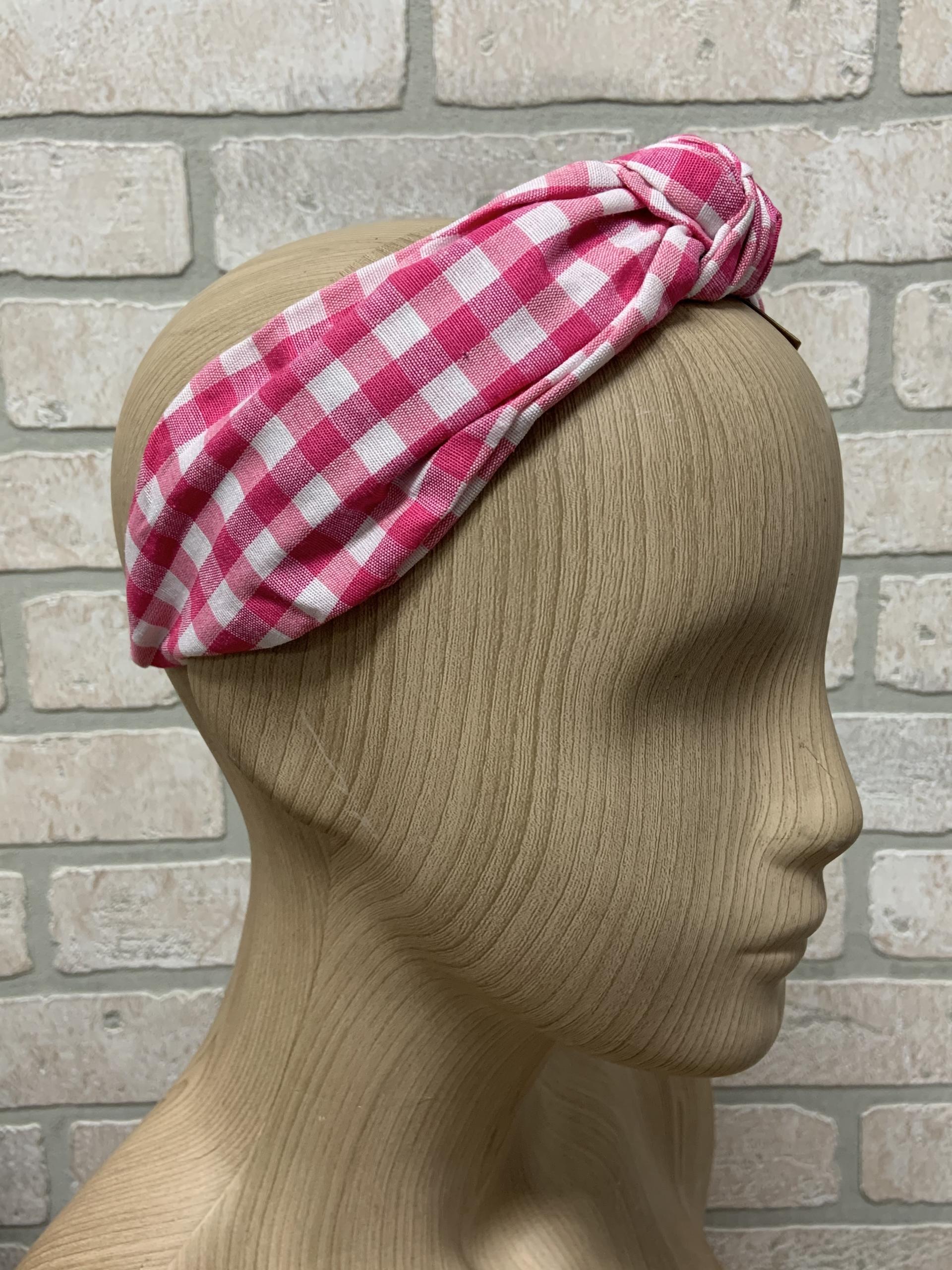 Headband - Checkered Pink-hotRAGS.com