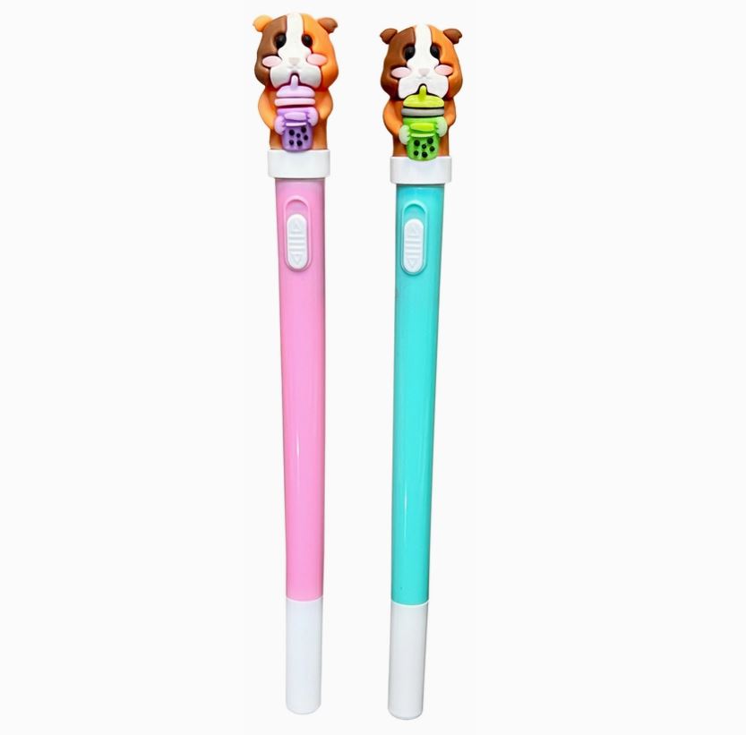 Pen - Sippin' & Spinnin' Boba Guinea Pig LED Light Up Pens-hotRAGS.com