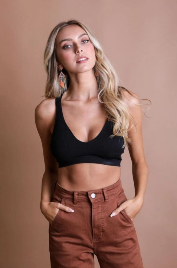 Bralette - Lace Racerback -Black-hotRAGS.com
