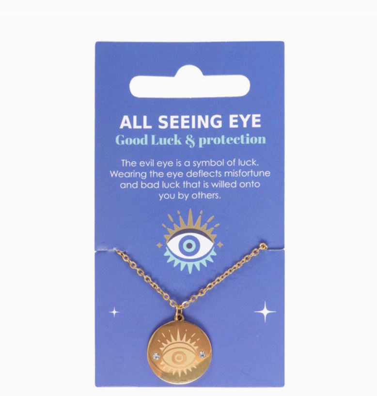 Necklace - All Seeing Eye - Gold-hotRAGS.com