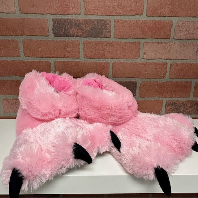 Slippers - Pink Bear Paw-hotRAGS.com