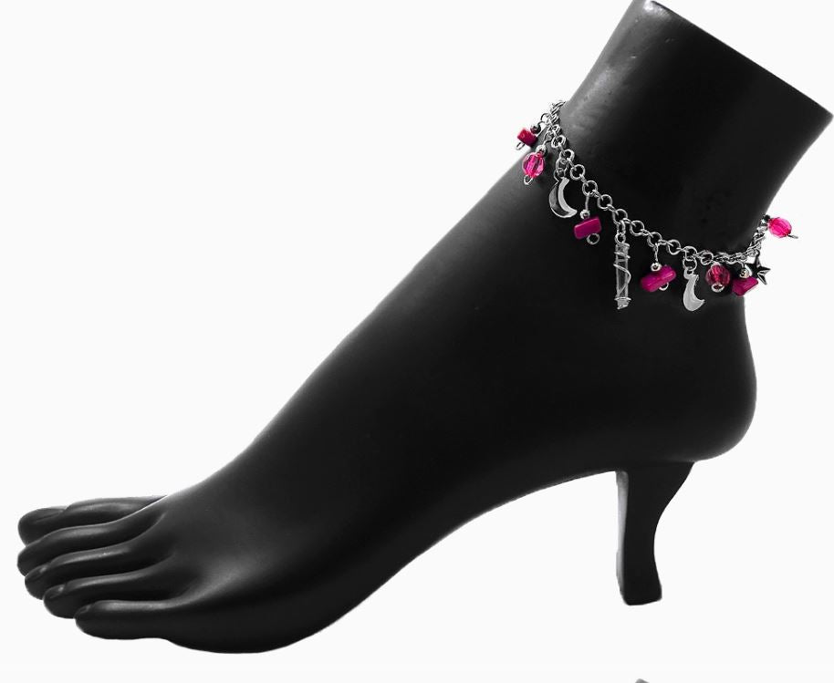 Anklet - Crystal Moon Chip Stone-hotRAGS.com