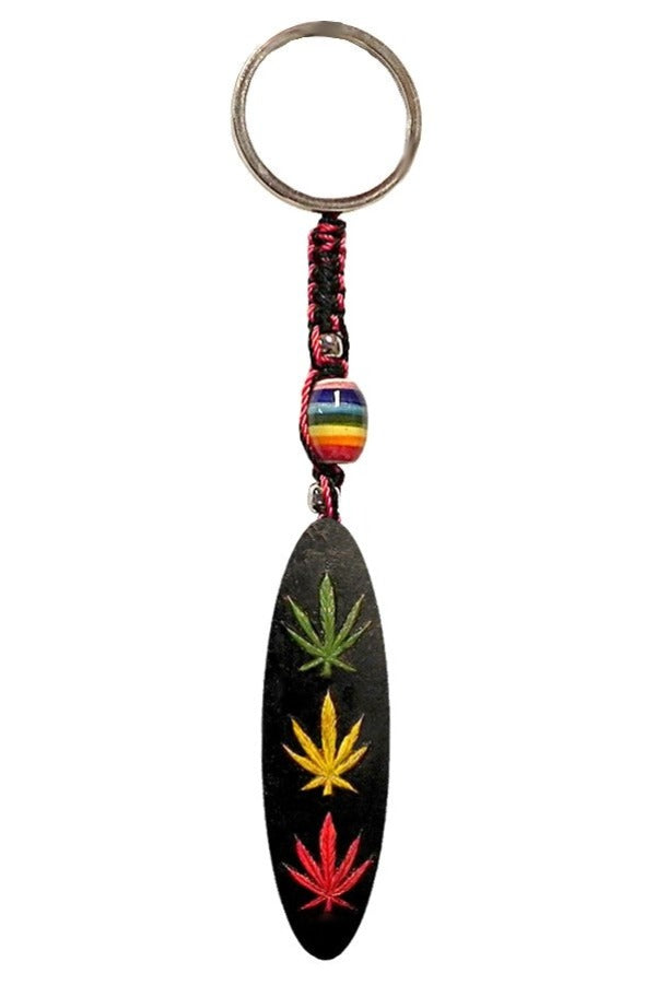 Keychain - Triple Rasta Leaf-hotRAGS.com