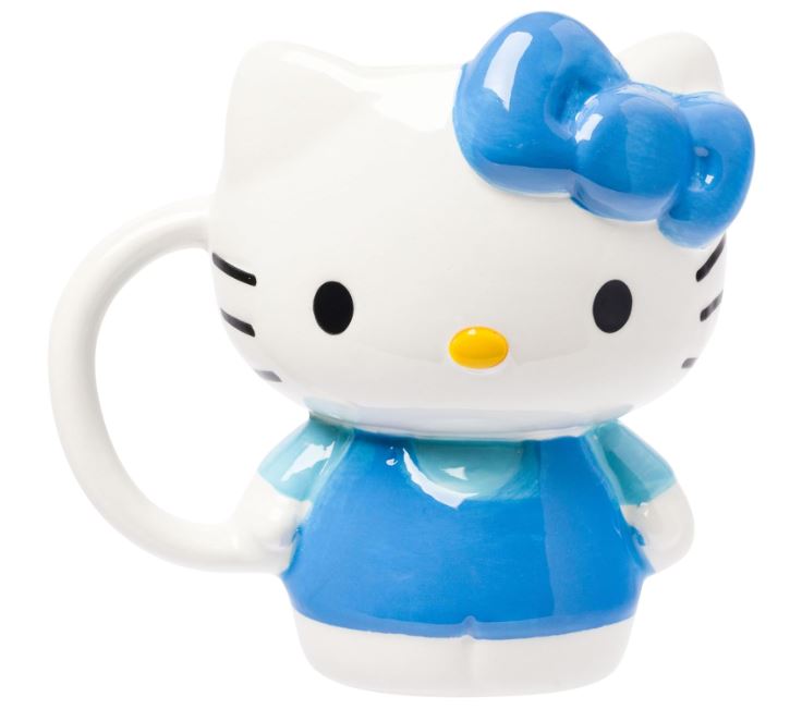 Mug - Sanrio Hello Kitty Blue Outfit Ceramic 3D Sculpted Mug-hotRAGS.com