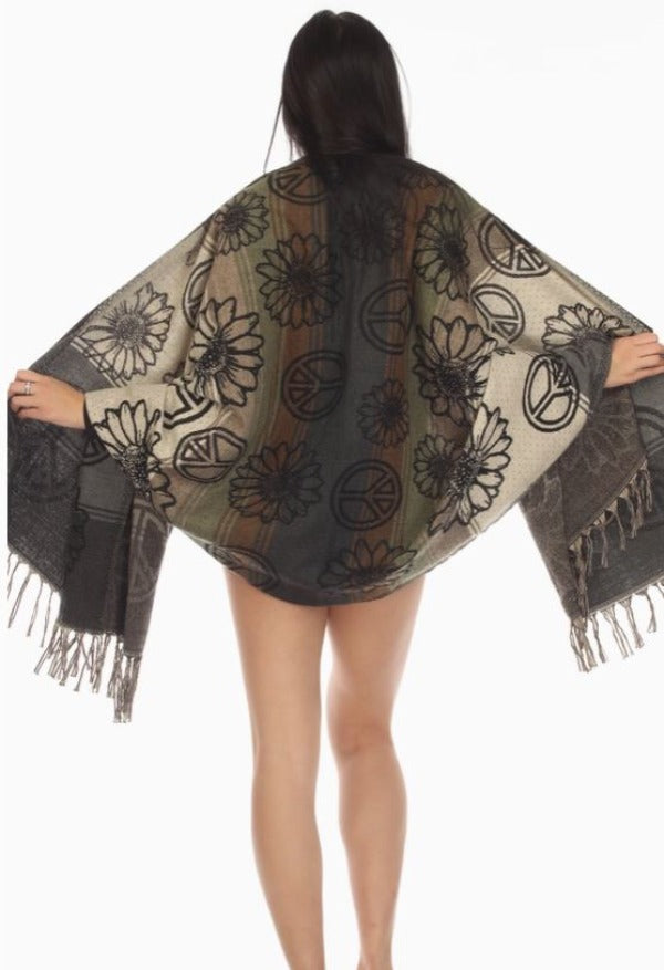 Pashmina - Sunflower Peace - Sage-hotRAGS.com