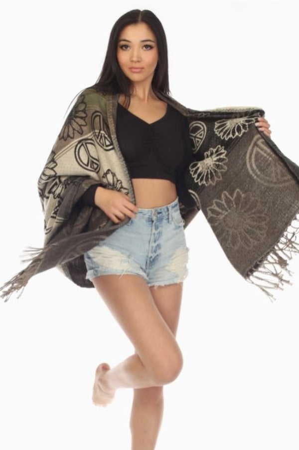 Pashmina - Sunflower Peace - Sage-hotRAGS.com