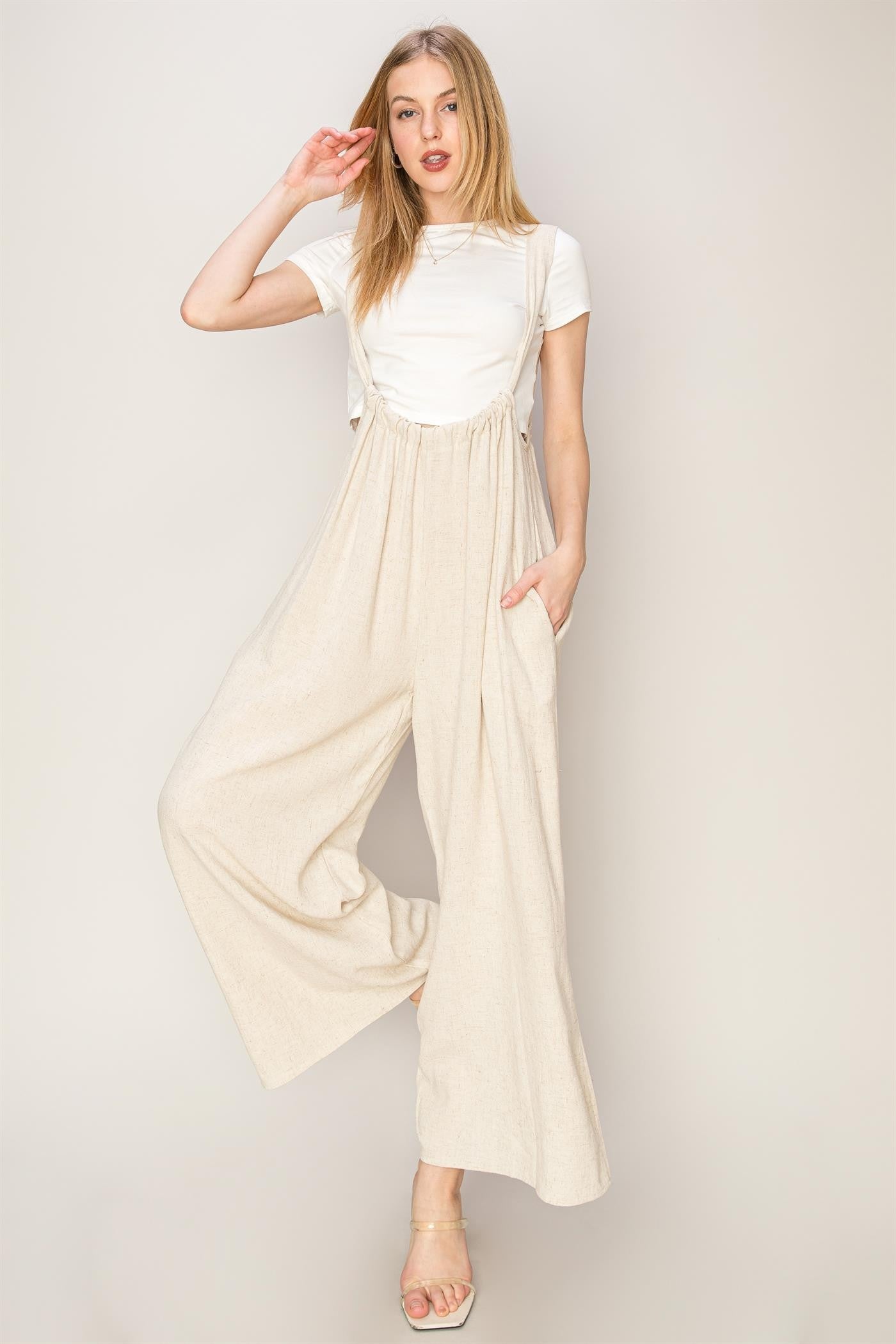 Overall - Jumpsuit Woven - Cream-hotRAGS.com