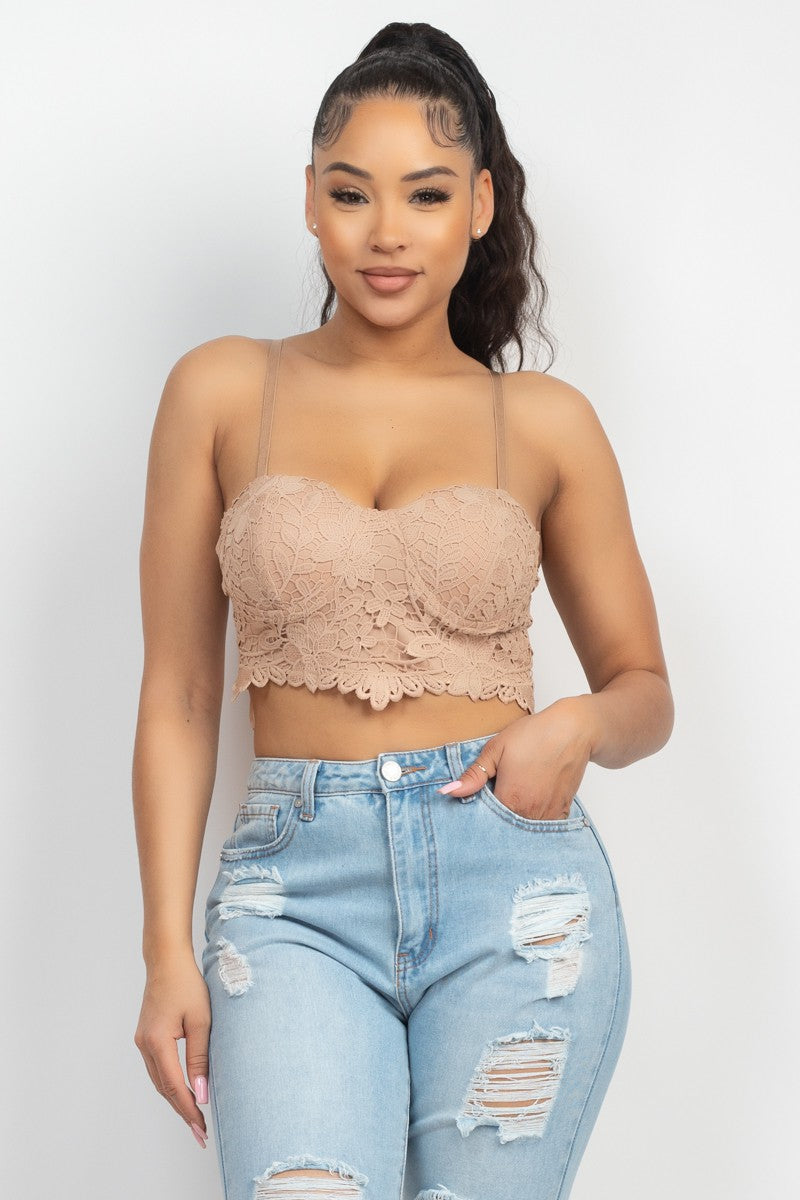Jr Bralette - Lace Embroidered - Taupe-hotRAGS.com