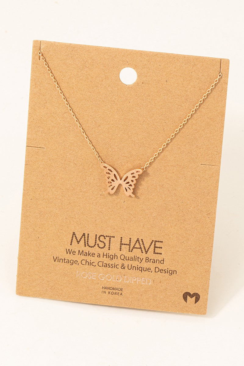 Necklace - Butterfly - Gold-hotRAGS.com