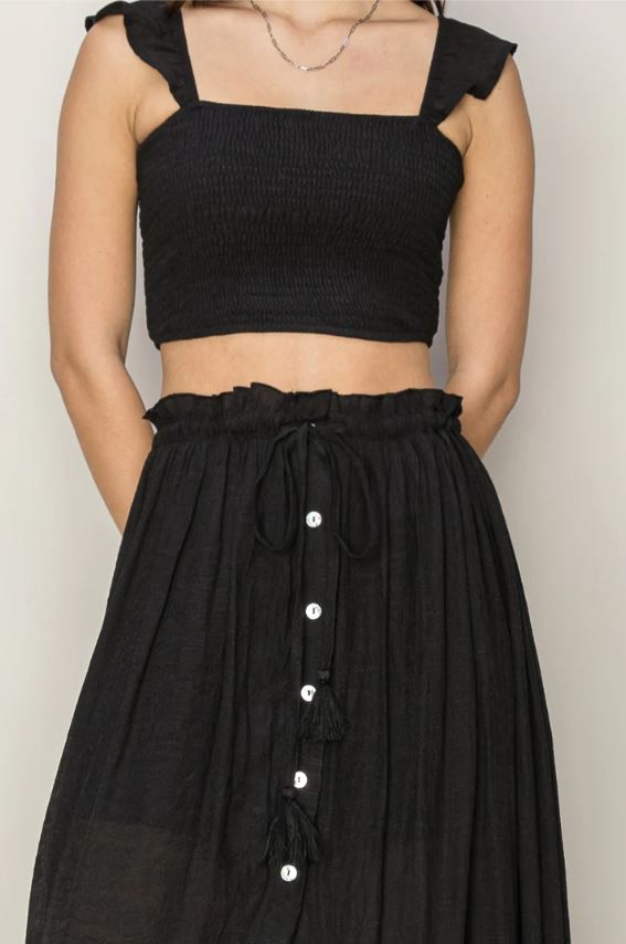 Top - Jr Short Sleeve Crop - Black-hotRAGS.com