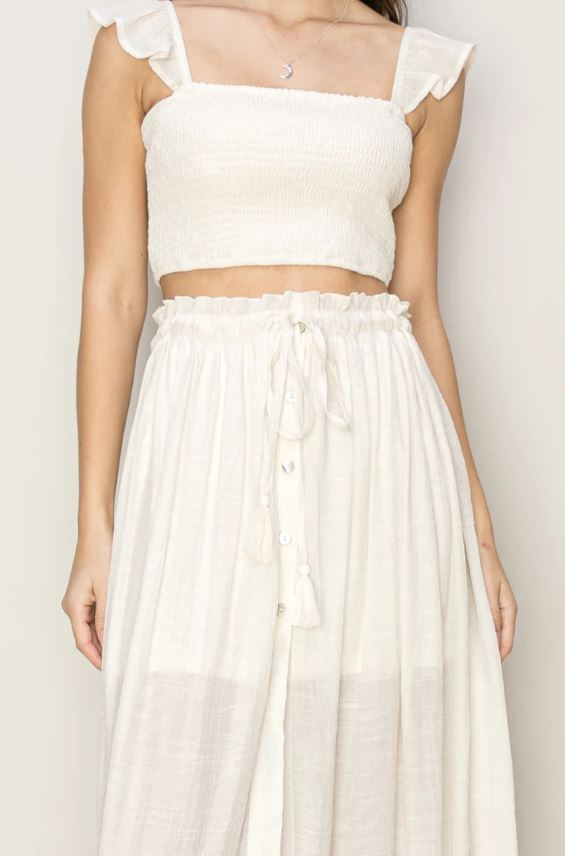 Top - Jr Short Sleeve Crop - White-hotRAGS.com