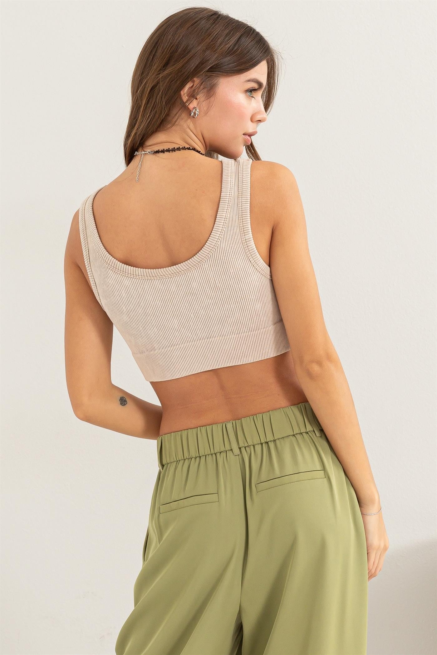 Jr Tank Top - Mineral Wash - Khaki-hotRAGS.com