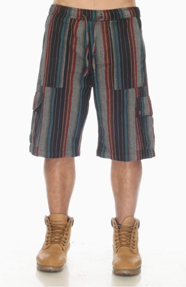 Shorts - Striped Cargo - Midnight-hotRAGS.com