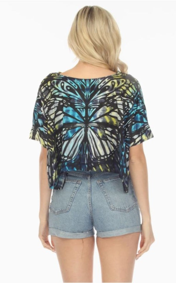 Jr Crop Top - Butterfly Tie Dye-hotRAGS.com