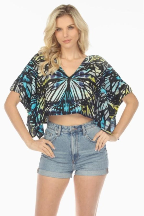 Jr Crop Top - Butterfly Tie Dye-hotRAGS.com