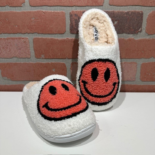 Slippers - Smiley Face - Coral-hotRAGS.com