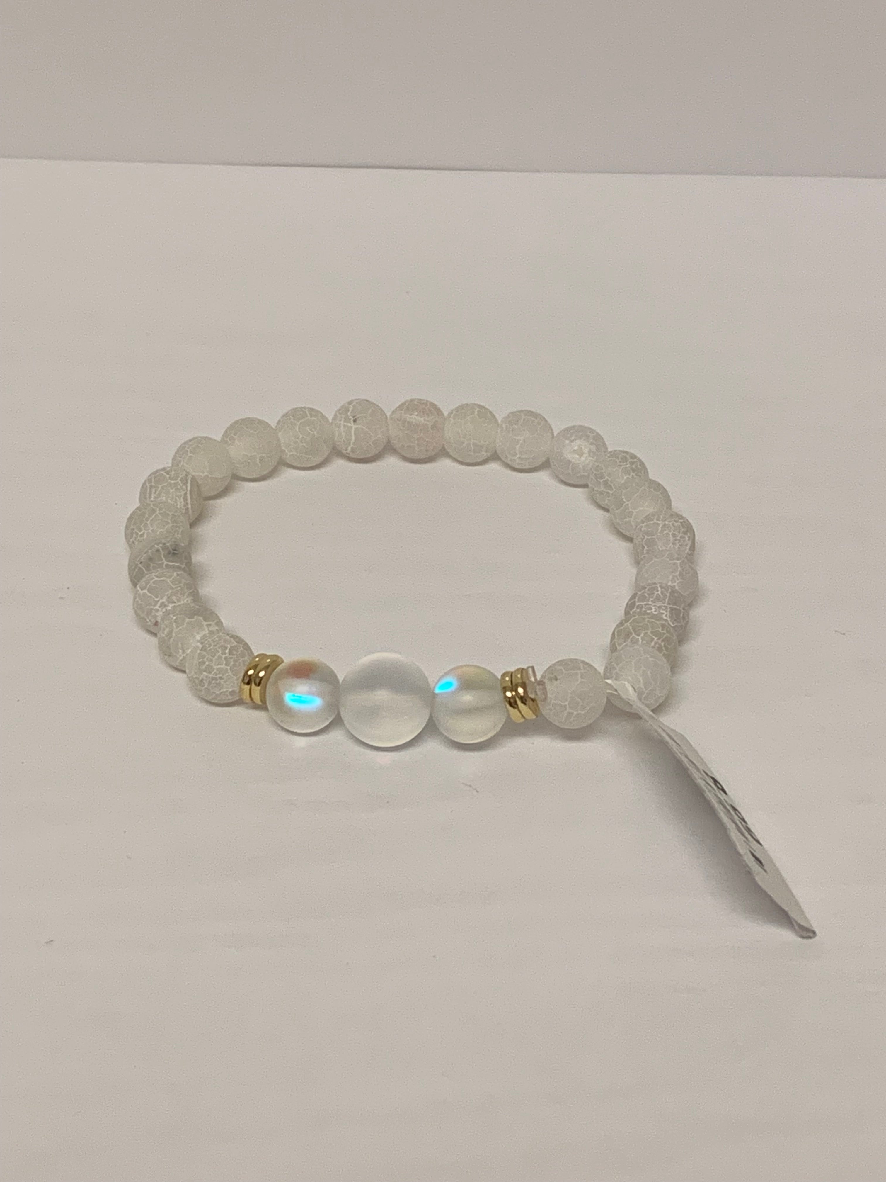 Bracelet - White Agate - Glow In The Dark-hotRAGS.com