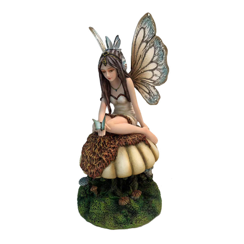 Statue - Butterfly Fairy On A Mushroom-hotRAGS.com