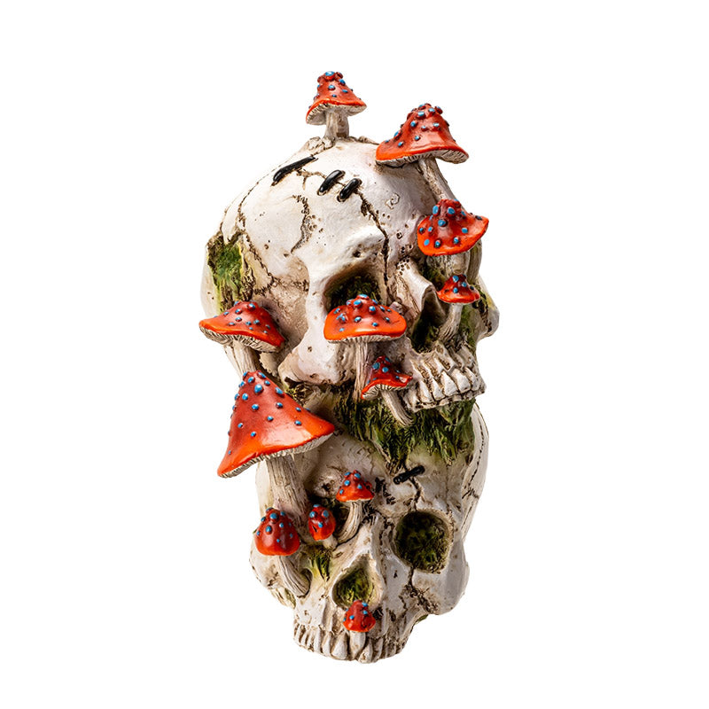 Statue - Skull With Mushrooms-hotRAGS.com