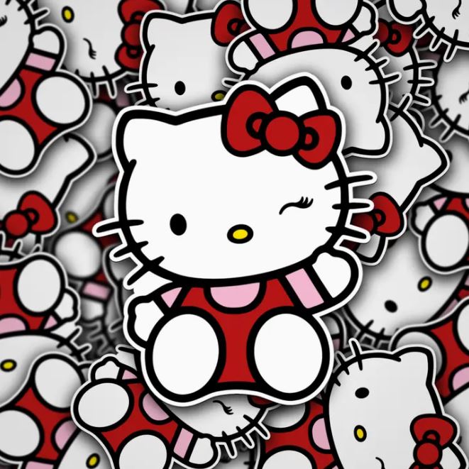 Sticker - Hello Kitty Winking-hotRAGS.com